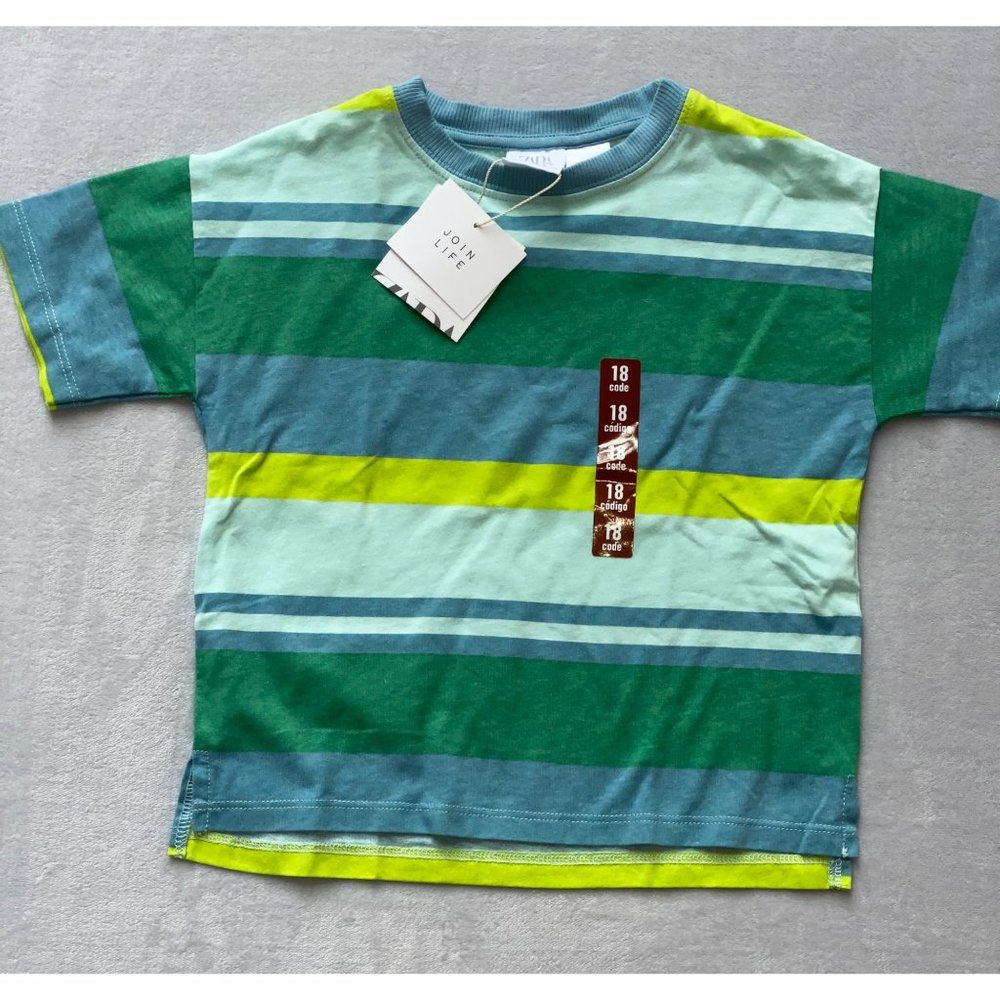 Zara kids short sleeve striped T-shirt 12-18m NWT